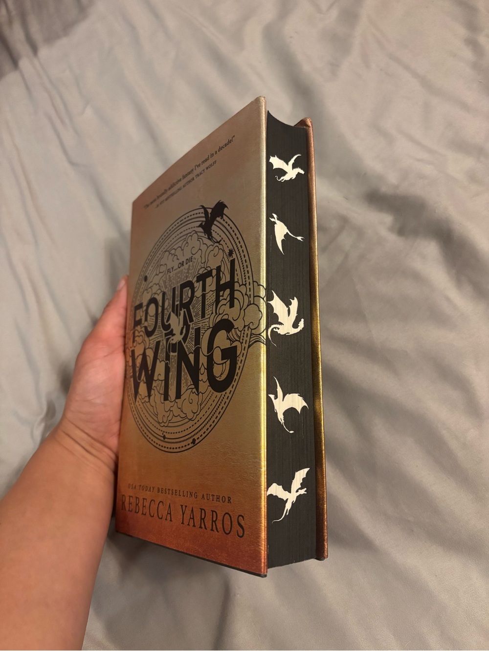 Fourth Wing by Rebecca Yarros - 1st Edition 1st print original sprayed edges